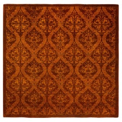 Contemporary Overdyed Hand Knotted Wool Gold Area Rug 5' 10" x 6' 0"