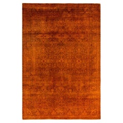 Contemporary Overdyed Hand Knotted Wool Gold Area Rug 6' 0" x 8' 10"