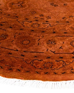 Contemporary Overdyed Hand Knotted Wool Gold Area Rug