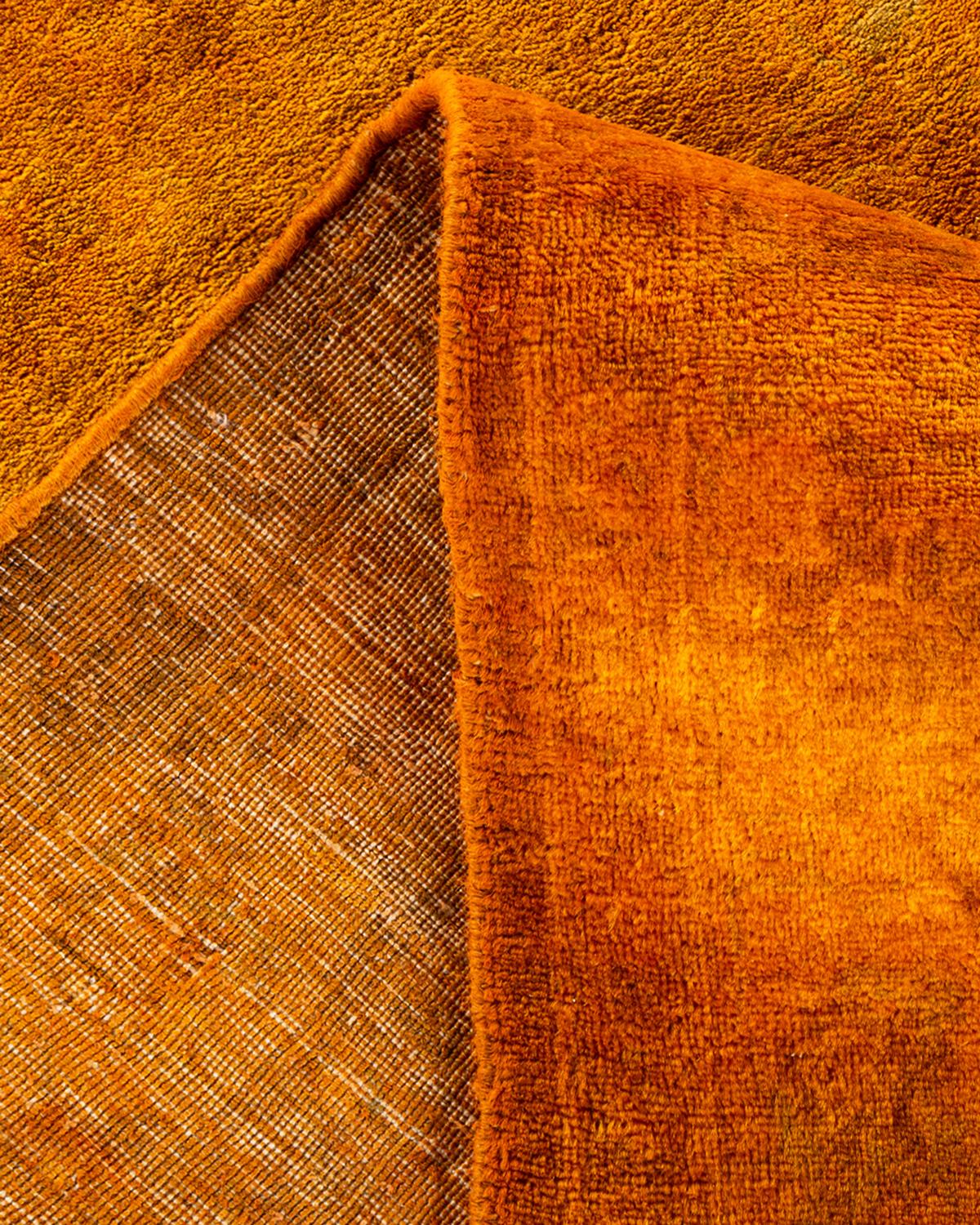 Alfombra de lana dorada teñida a mano contemporánea Lana en venta