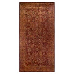 Contemporary Overdyed Hand Knotted Wool Gold Area Rug