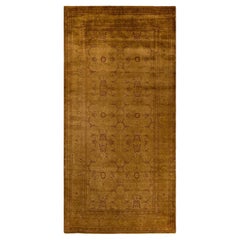 Contemporary Overdyed Hand Knotted Wool Gold Area Rug