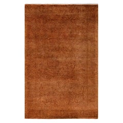 Contemporary Overdyed Hand Knotted Wool Gold Area Rug