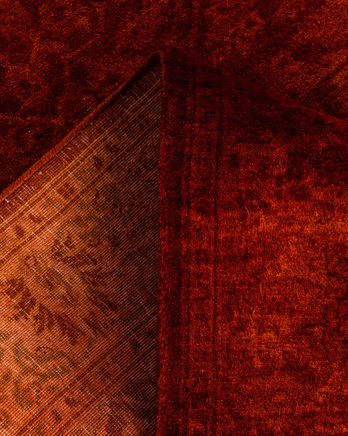 Lana Contemporary Overdyed Hand Knotted Wool Gold Runner 2' 7