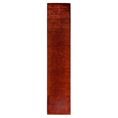Contemporary Overdyed Hand Knotted Wool Gold Pasarela 2' 7" x 12' 4"
