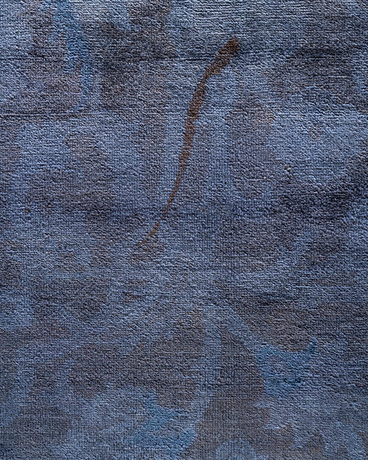 Pakistanais Contemporary Tapis de sol en laine surteinte nouée à la main, de couleur grise 10' 1