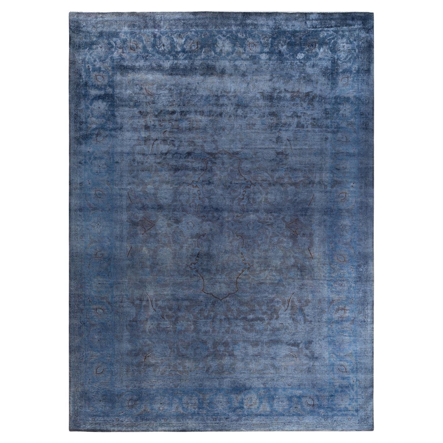 Contemporary Overdyed Hand Knotted Wool Gray Area Rug 10' 1" x 13' 9"