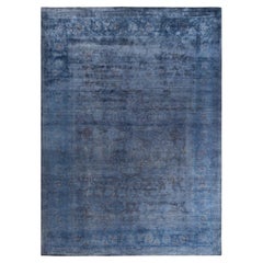 Contemporary Tapis de sol en laine surteinte nouée à la main, de couleur grise 10' 1" x 13' 9".