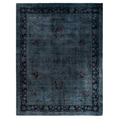 Alfombra de lana teñida a mano gris contemporánea 11' 10" x 15' 5