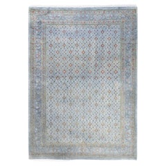 Contemporary Overdyed Hand Knotted Wool Gray Area Rug 4' 2" x 5' 9"