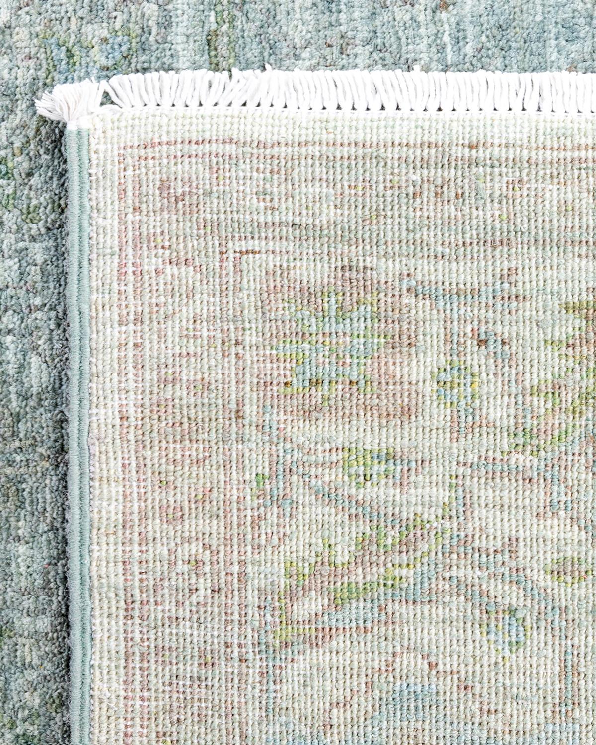 Contemporary Overdyed Hand Knotted Wool Gray Area Rug 4' 2