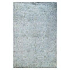 Alfombra de lana teñida a mano gris contemporánea 4' 2" x 6' 1
