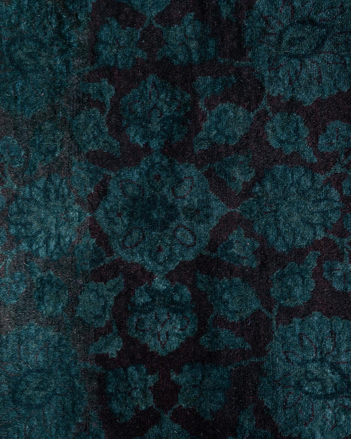 Pakistanais Contemporary Tapis de sol en laine surteinte nouée à la main gris 4' 2