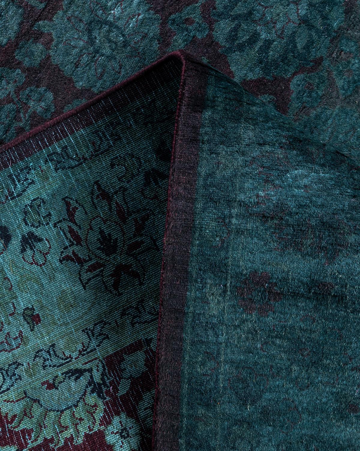 Laine Contemporary Tapis de sol en laine surteinte nouée à la main gris 4' 2