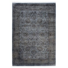Contemporary Overdyed Hand Knotted Wool Gray Area Rug 4' 3" x 6' 0"