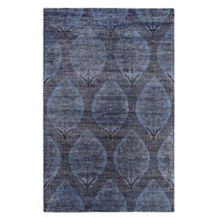 Contemporary Overdyed Hand Knotted Wool Gray Area Rug 5' 10" x 8' 9"