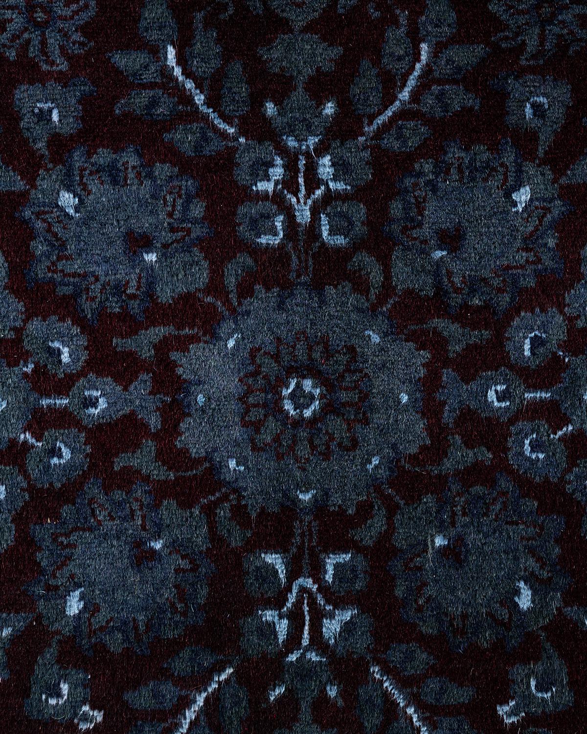 Zeitgenössische Overdyed handgeknüpfte Wolle grau Bereich Teppich 5' 10