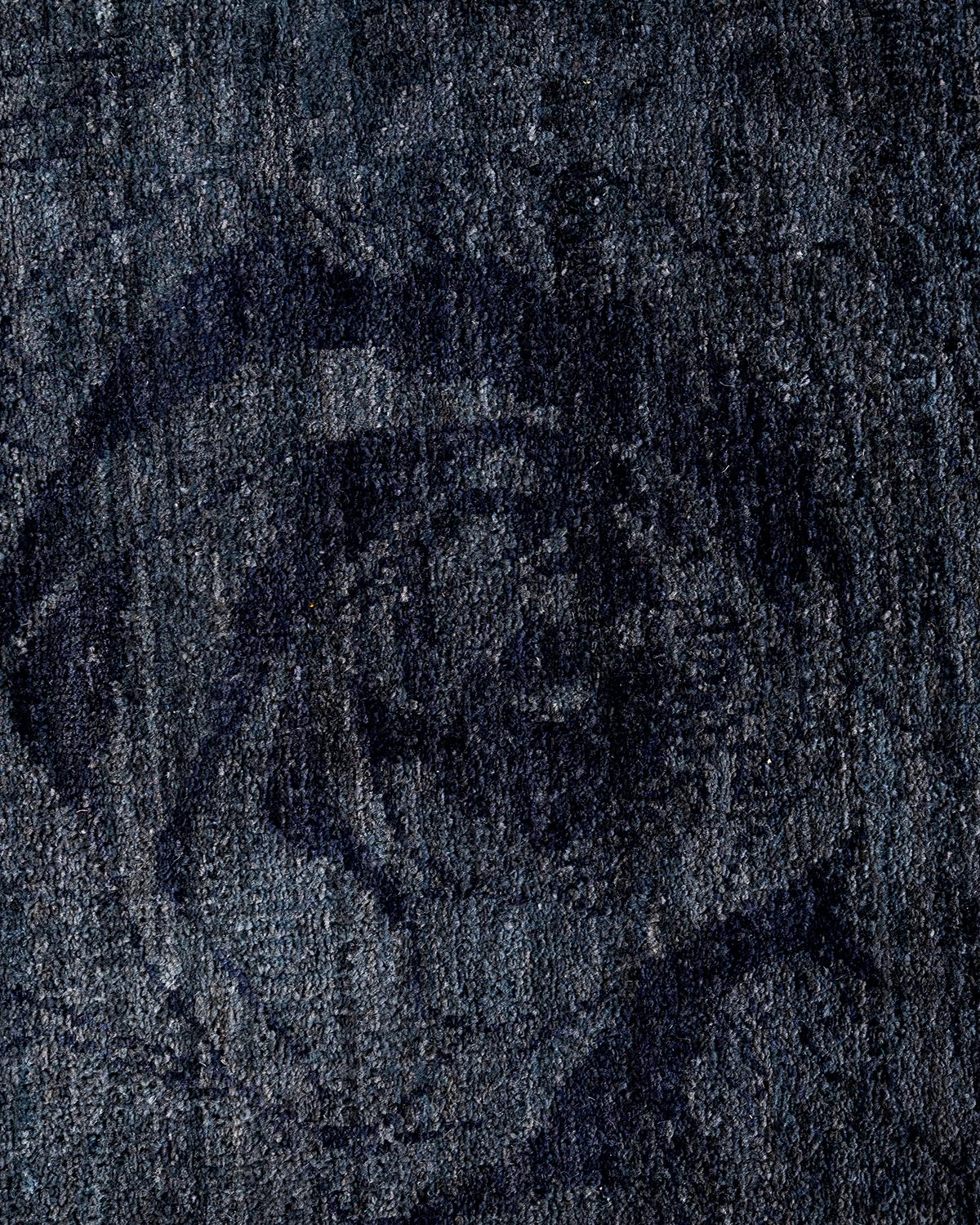 Zeitgenössische Overdyed handgeknüpfte Wolle grau Bereich Teppich 5' 10