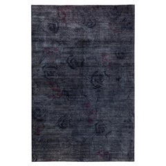 Contemporary Overdyed Hand Knots Rugs (Tappeto di Lana Grigio) 5' 10" x 9' 1"
