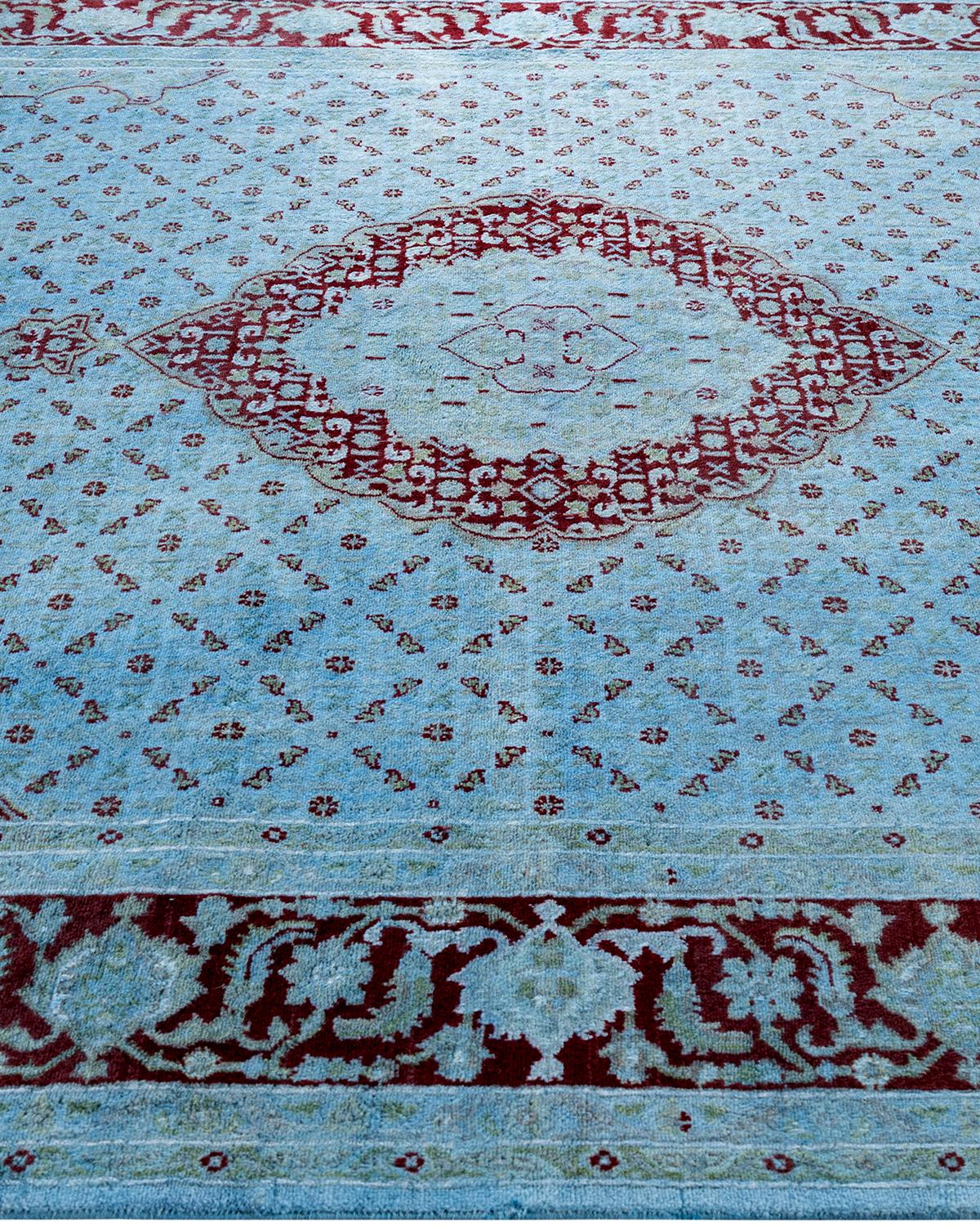 Contemporary Overdyed Hand Knotted Wool Gray Area Rug 6' 1