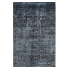 Contemporary Overdyed Hand Knotted Wool Gray Area Rug 6' 2" x 9' 5"