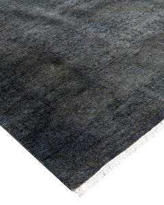 Contemporary Overdyed Hand Knotted Wool Gray Area Rug 6' 3" x 9' 5"