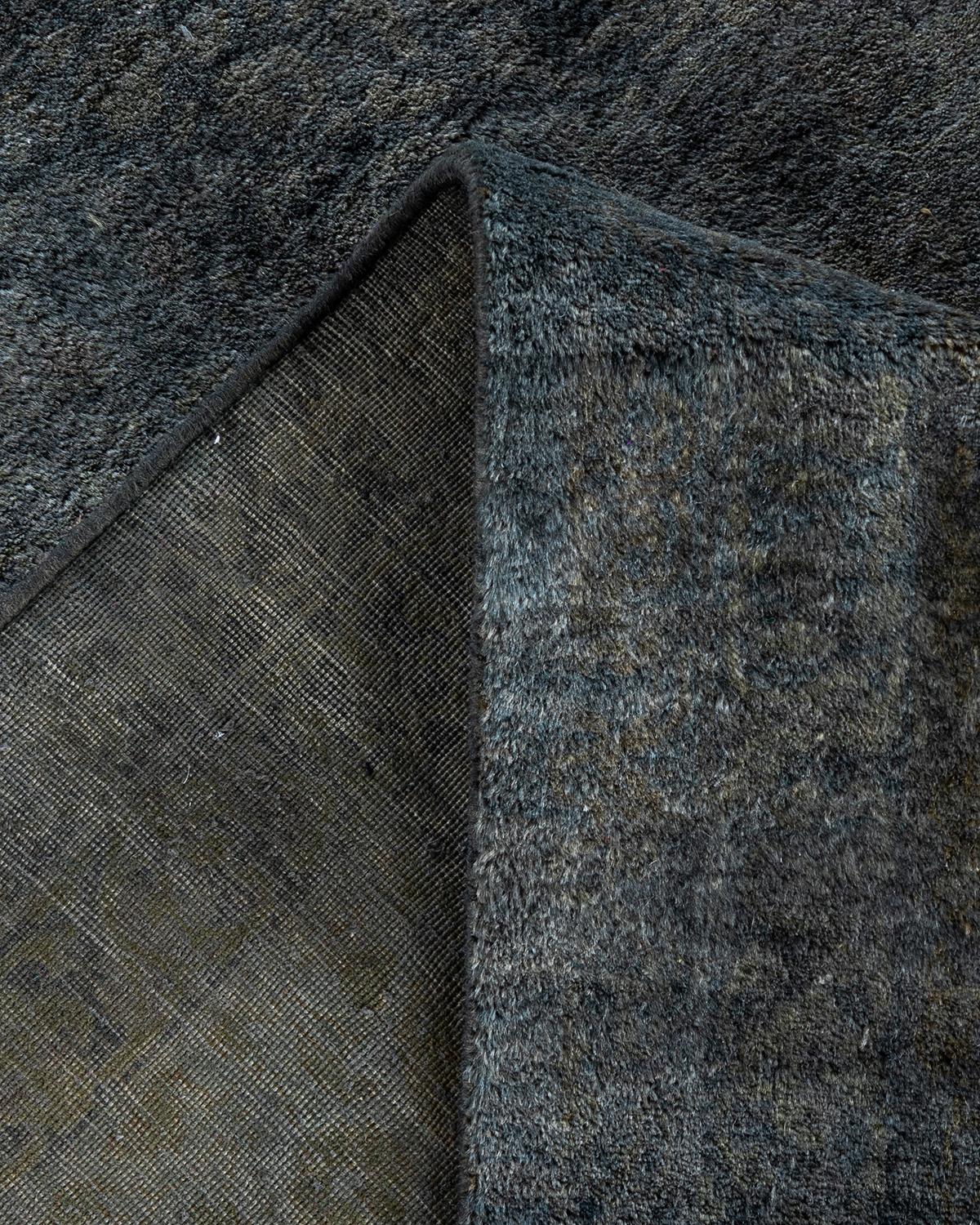 Lana Contemporary Overdyed Hand Knots Rugs (Tappeto di lana grigio) 6' 3