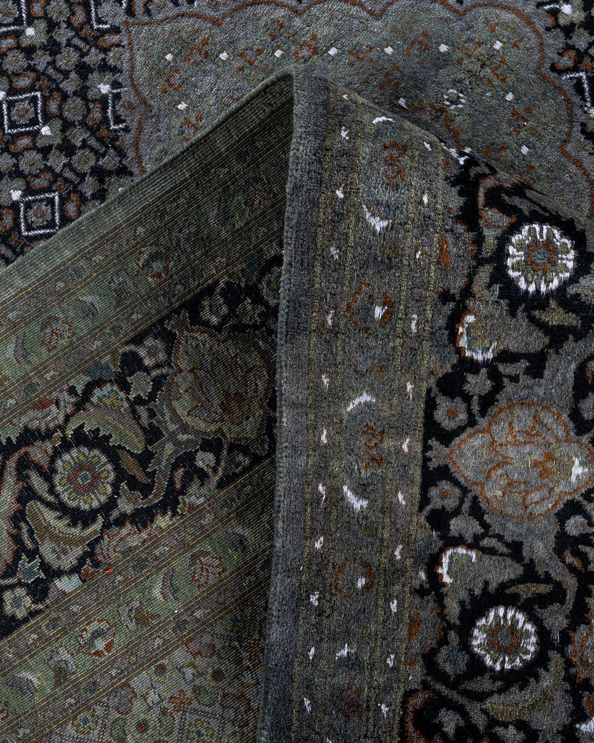 Laine Contemporary Overdyed Hand Knotted Wool Gray Area Rug 6' 8