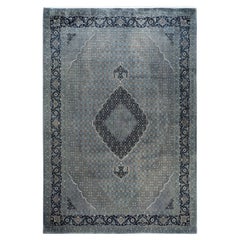 Contemporary Overdyed Hand Knotted Wool Gray Area Rug 6' 8" x 9' 9"