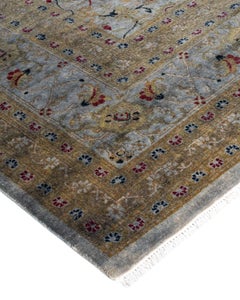 Contemporary Overdyed Hand Knotted Wool Gray Area Rug 8' 3" x 10' 2"