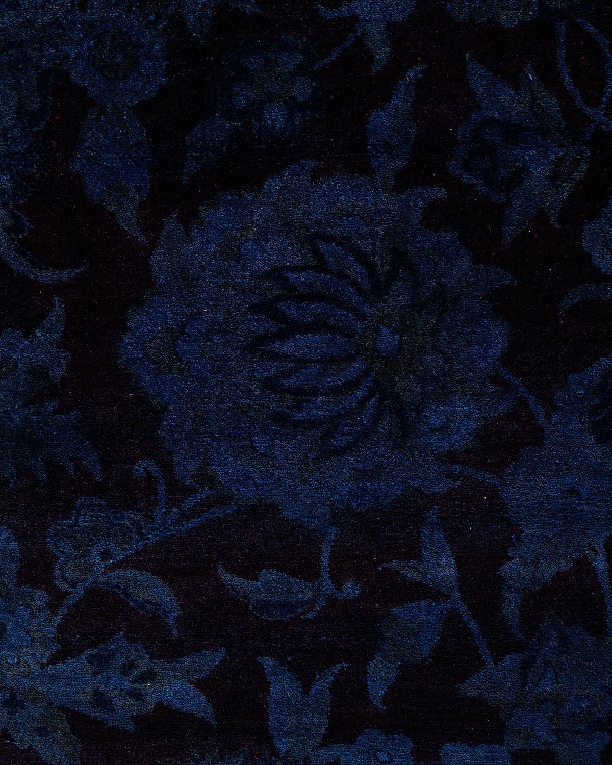 Pakistano Contemporary Overdyed Hand Knots Rugs (Tappeto di lana grigio) 8' 3