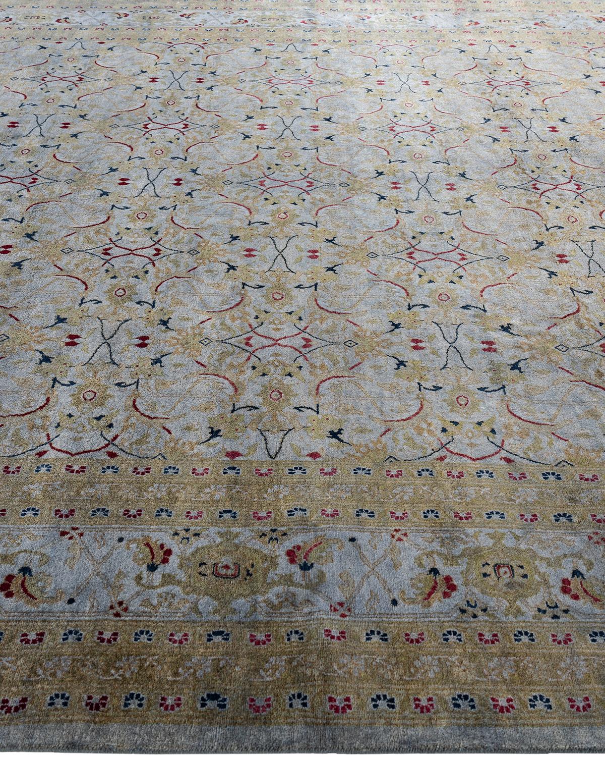 Contemporary Overdyed Hand Knotted Wool Gray Area Rug 8' 3