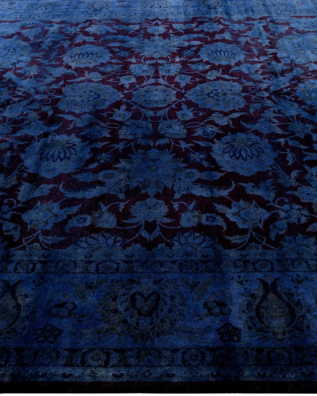 Contemporary Overdyed Hand Knots Rugs (Tappeto di lana grigio) 8' 3