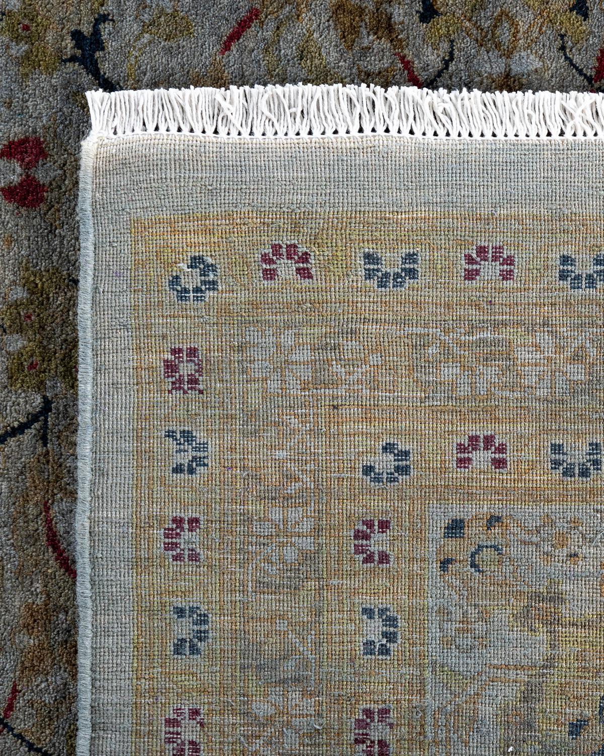 Contemporary Overdyed Hand Knotted Wool Gray Area Rug 8' 3
