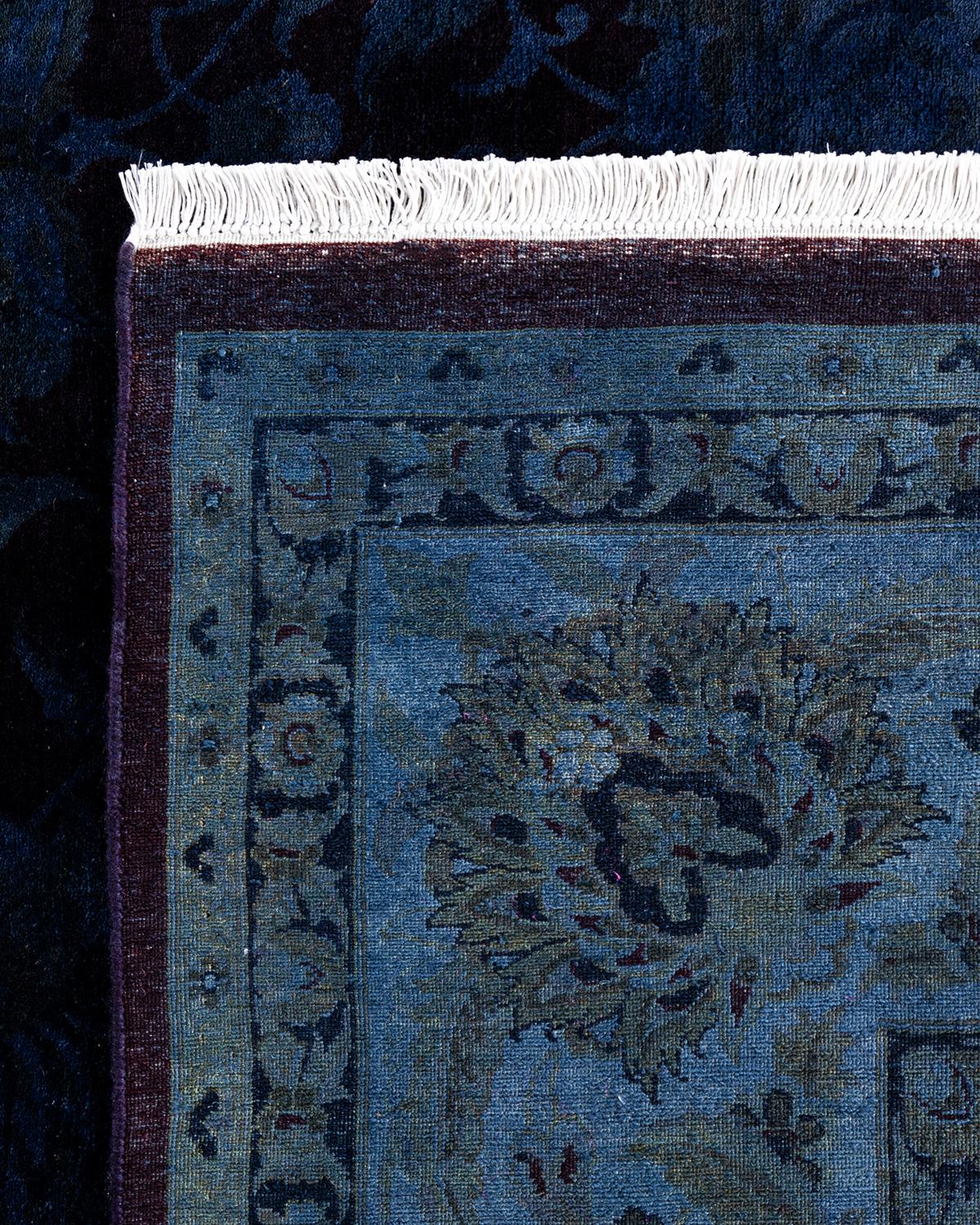 XXI secolo e contemporaneo Contemporary Overdyed Hand Knots Rugs (Tappeto di lana grigio) 8' 3
