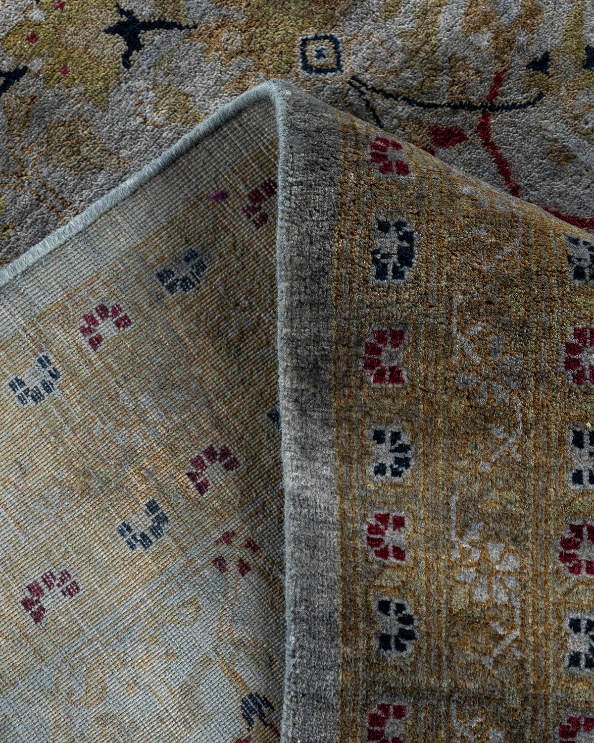 Contemporary Overdyed Hand Knotted Wool Gray Area Rug 8' 3