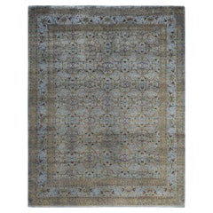 Contemporary Overdyed Hand Knotted Wool Gray Area Rug 8' 3" x 10' 2"