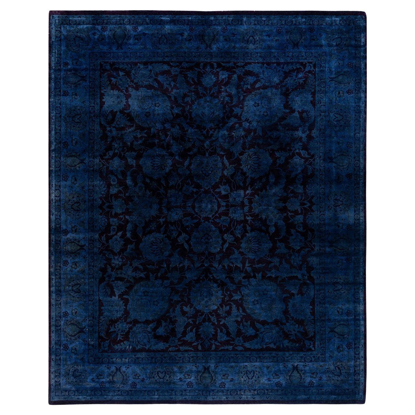 Contemporary Overdyed Hand Knots Rugs (Tappeto di lana grigio) 8' 3" x 10' 2"