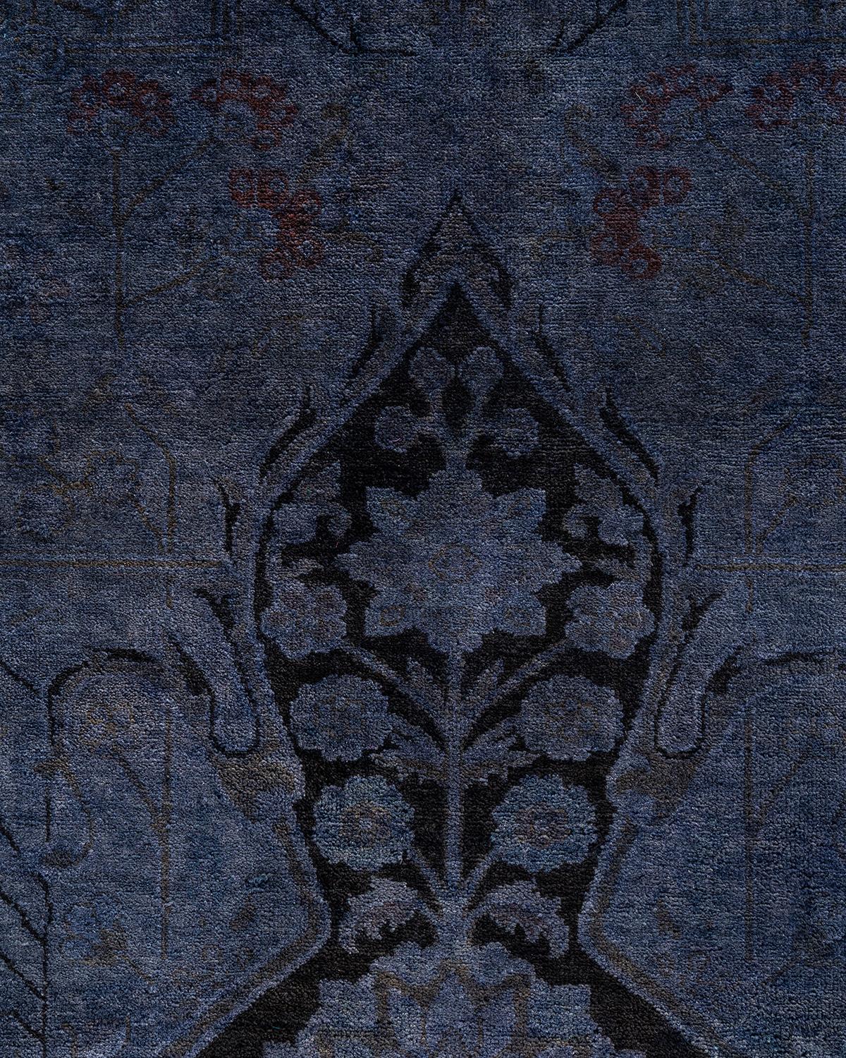Contemporary Overdyed Hand Knotted Wool Gray Area Rug 8' 3