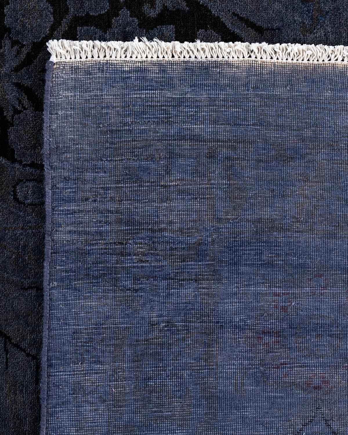 Contemporary Overdyed Hand Knotted Wool Gray Area Rug 8' 3