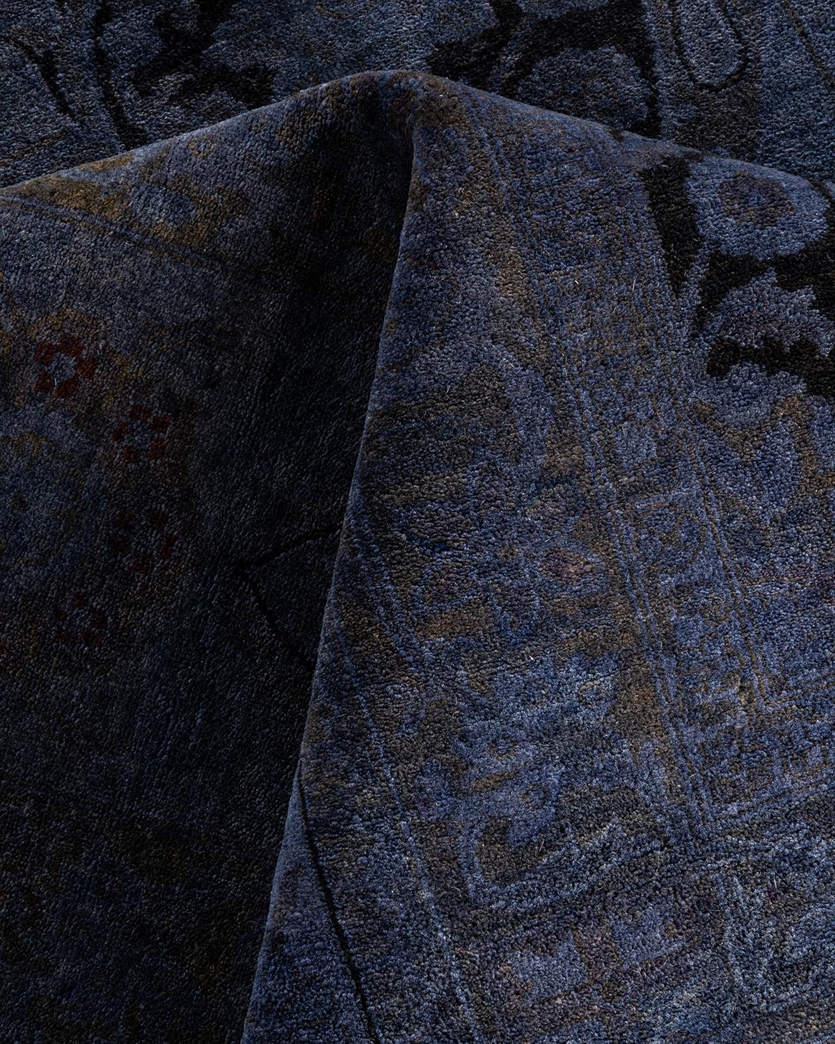 Contemporary Overdyed Hand Knotted Wool Gray Area Rug 8' 3