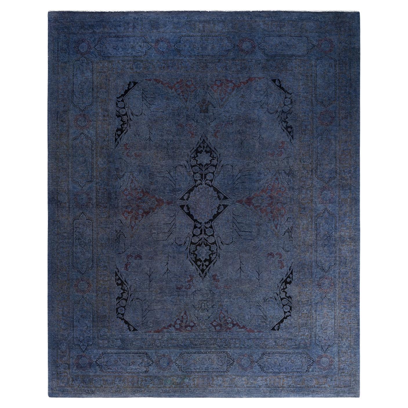 Contemporary Overdyed Hand Knotted Wool Gray Area Rug 8' 3" x 10' 3" im Angebot
