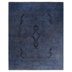 Alfombra de lana teñida a mano gris contemporánea 8' 3" x 10' 3