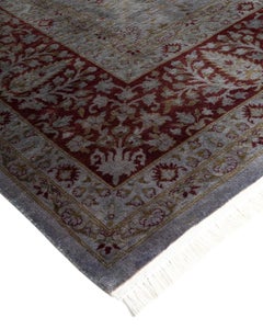 Contemporary Overdyed Hand Knotted Wool Gray Area Rug