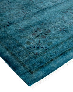 Contemporary Overdyed Hand Knotted Wool Gray Area Rugs (Tappeto di lana grigio)