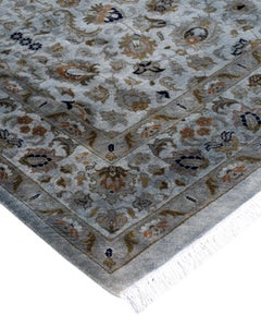 Contemporary Overdyed Hand Knotted Wool Gray Area Rug