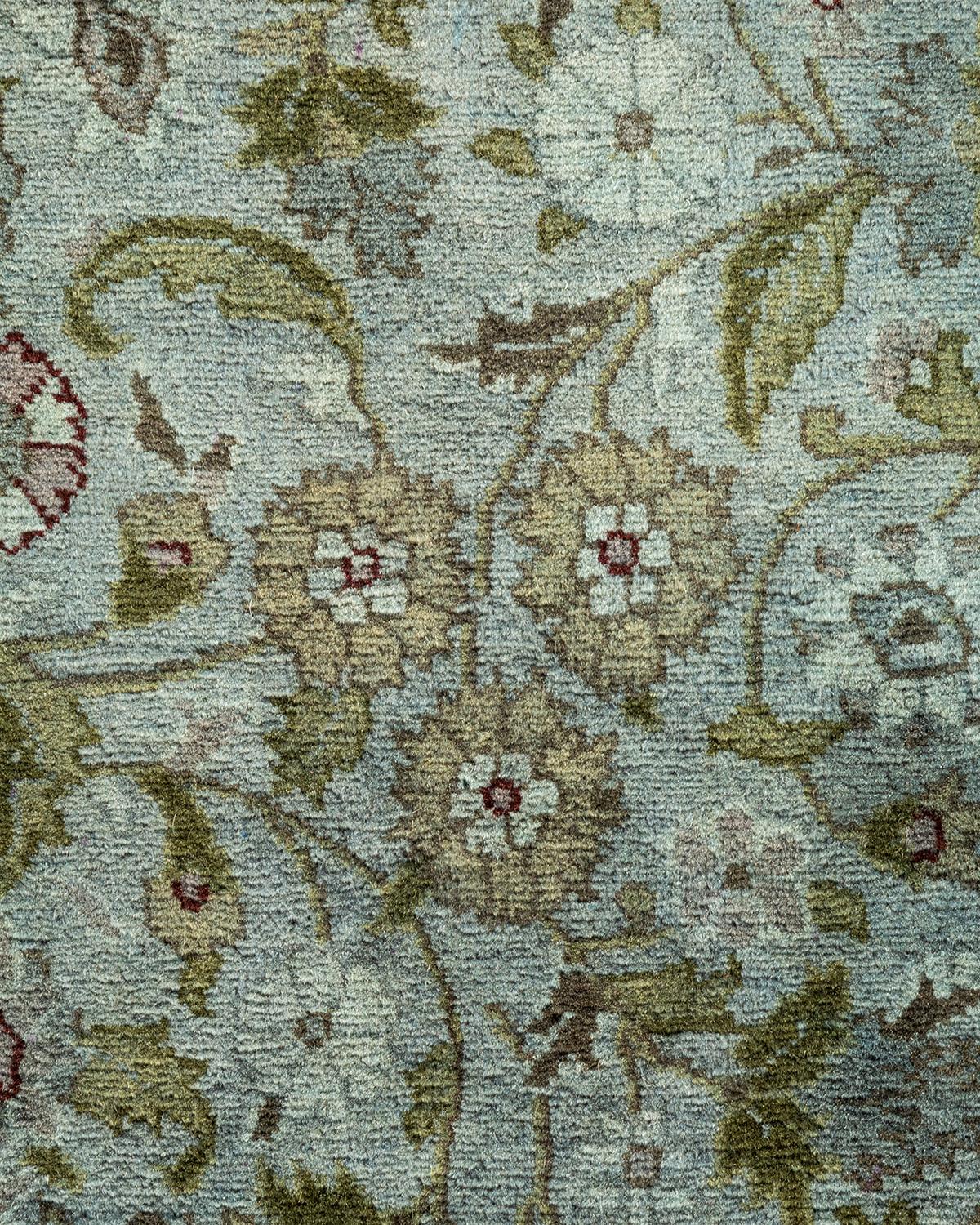Pakistano Contemporary Overdyed Hand Knotted Wool Gray Area Rugs (Tappeto di lana grigio) in vendita