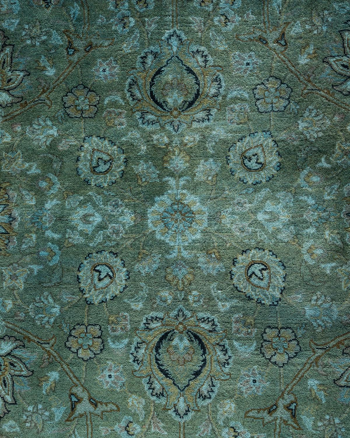 Pakistanais Contemporary Overdyed Hand Knotted Wool Gray Area Rug (Tapis de sol surdimensionné en laine grise nouée à la main) en vente