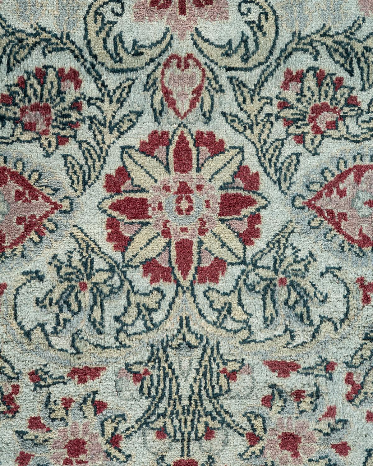Contemporary Overdyed Hand Knotted Wool Gray Area Rug (Pakistanisch) im Angebot