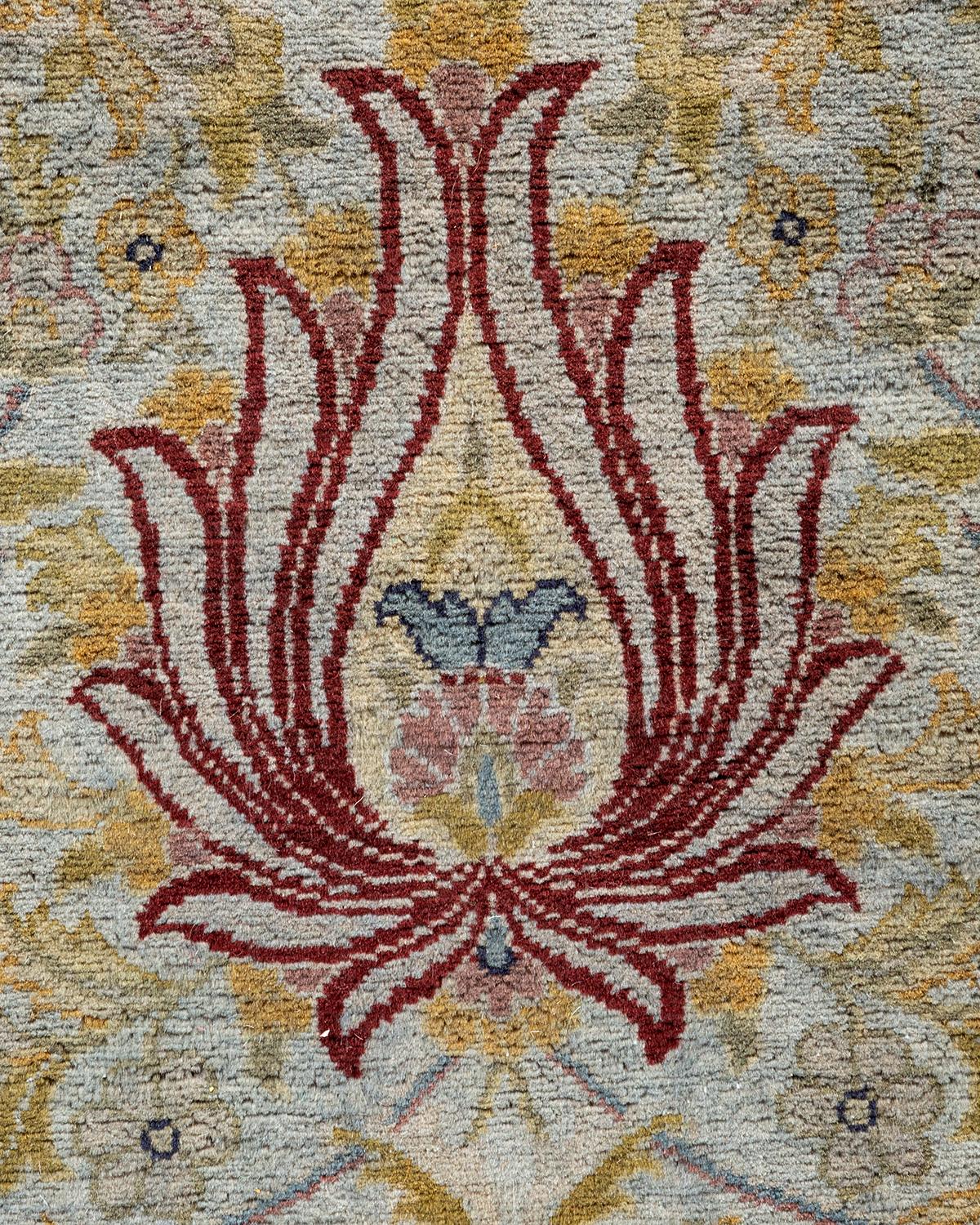 Pakistano Contemporary Overdyed Hand Knotted Wool Gray Area Rugs (Tappeto di lana grigio) in vendita